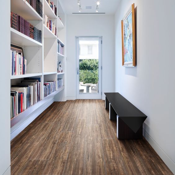 home library loose lay vinyl floor