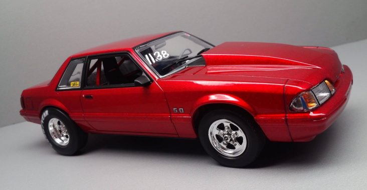 Picture of red Mustang 5.0 Plastic Model Car