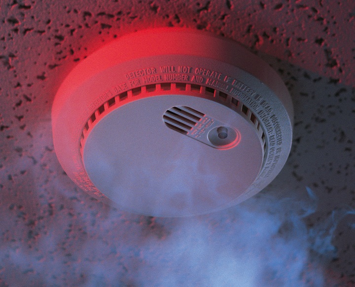 Close-up of smoke detector