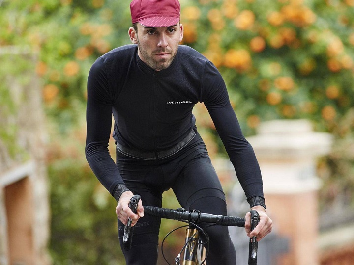 man wearing a long-sleeve cycling jerseys while riding bike 