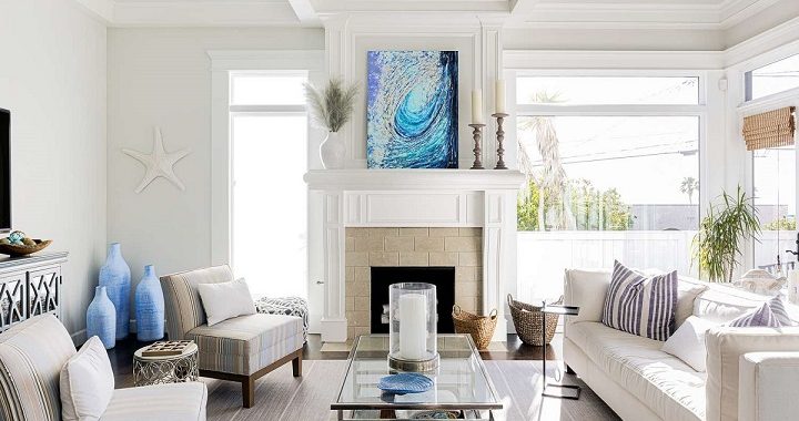 living room decorated in coastal style
